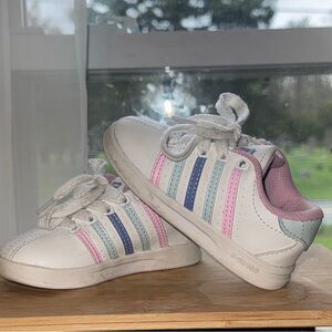 Kids White and Pink Sneakers